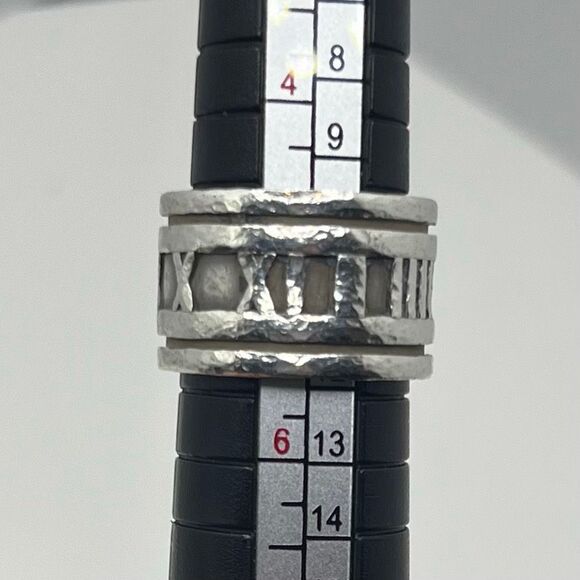 Vintage Tiffany Wide Atlas Silver Ring - Sz 4.75 - 5.0 - Picture 10 of 16
